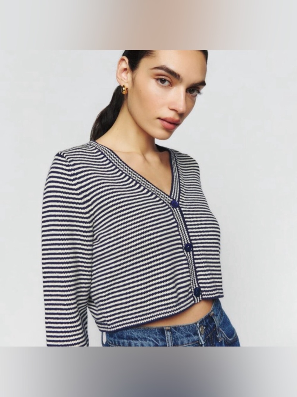 Reformation justine cardigan in gerald stripe